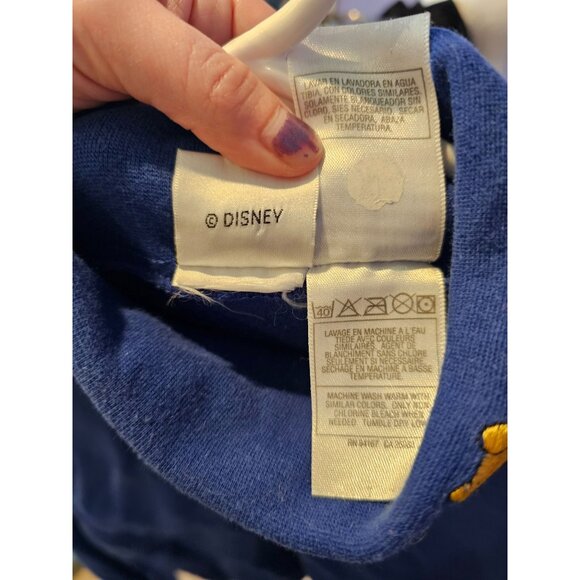 Disney Winnie The Pooh VTG Embroidered Turtleneck Shirt Blue Long Sleeve Sz L - Picture 11 of 13